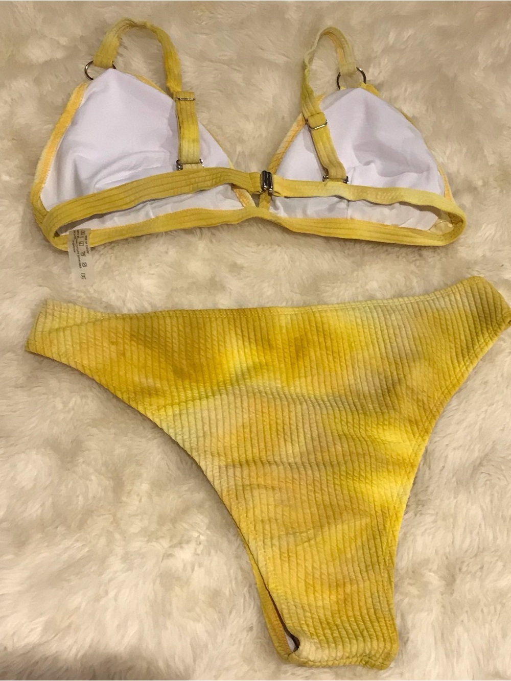 Yellow Ribbed Bikini Set - Picture 2 of 7